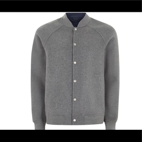 Gray Smart Bomber Jacket With Wool - Picture 1 of 3